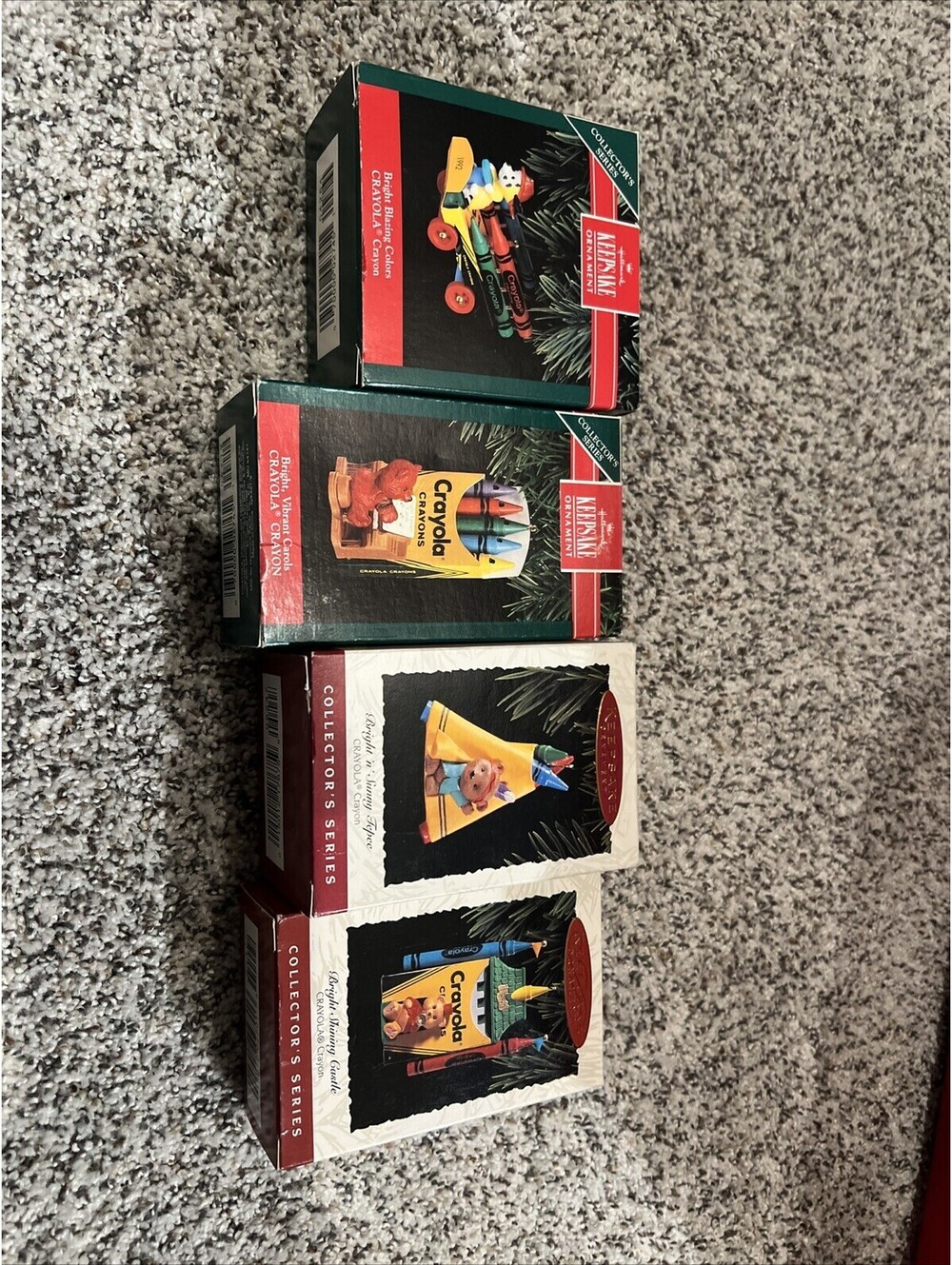 Lot Of 4 Crayola Crayon Christmas Ornaments.